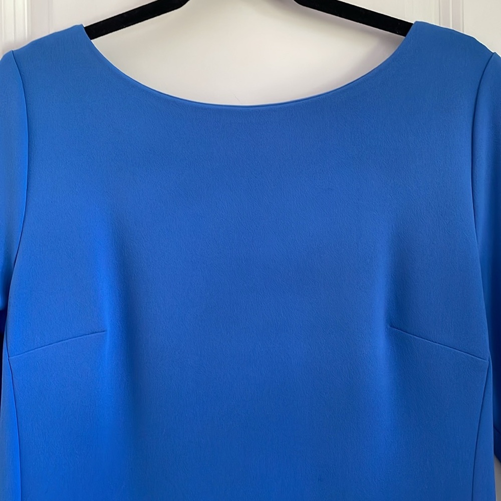 Karl Lagerfeld Blue Scuba Crepe 3/4 Tulip Sleeve Sheath Dress 10 EUC - Picture 6 of 16
